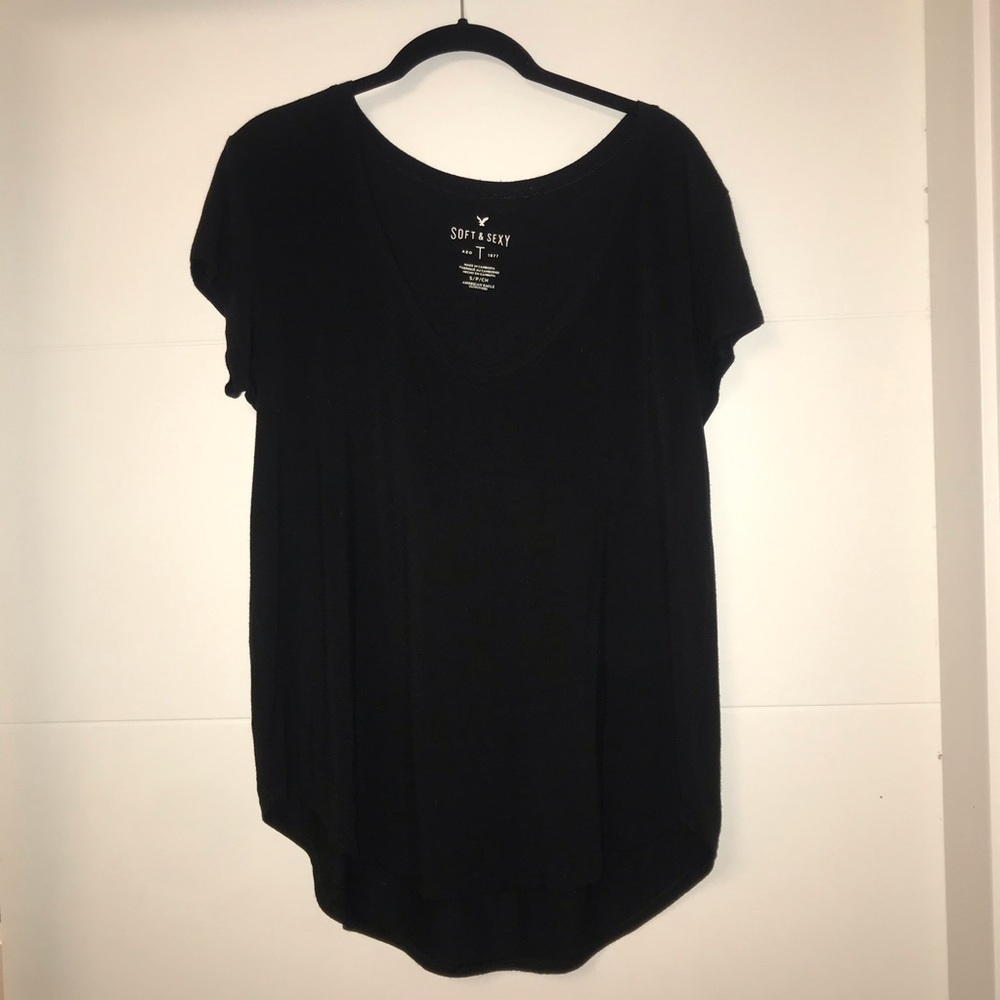 American Eagle “Soft & Sexy” black v neck